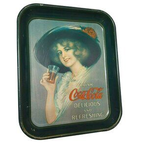 Vintage Coca-Cola Metal Tray 1972 Drink Coca-Cola Delicious & Refreshing, Retro